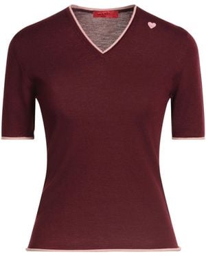 MAX&Co. Short-Sleeved V-Neck Sweater - Red