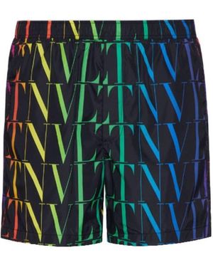 Valentino Vltn Times Printed Swimming Shorts - Green