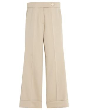 Lanvin Wide-Leg Cropped Trousers - Natural