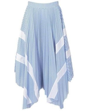 Palm Angels Pinstriped Asymmetric Skirt - Blue