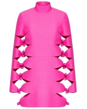 Valentino Cut-Out Bow Detailed Dress - Pink