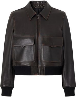 Nili Lotan Cropped Leather Jacket - Black