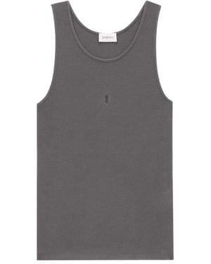 Saint Laurent Cassandre Tank Top - Gray