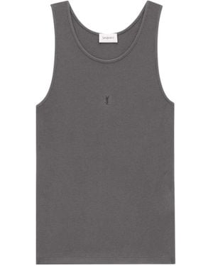 Saint Laurent Cassandre Tank Top - Gray