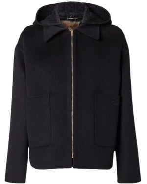 Fendi Wool Double Fabric And Mink Blouson - Black