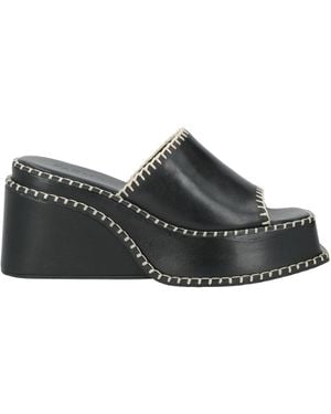 FARM Rio Plain Color Sandals - Black