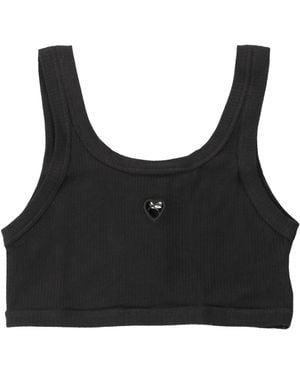 Baserange Ribbed Crop Top - Black