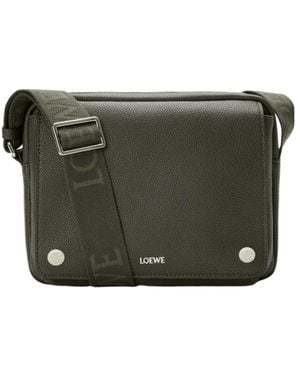 Loewe Logo Printed Xs Messenger Bag - Green