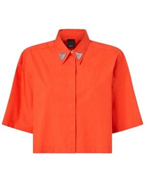 Pinko Embellished Cropped Shirt - Orange