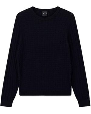 ARMANI EXCHANGE Regular Fit Pullover Viscose Blend - Blue