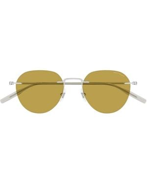 Montblanc Eyewear Oval Frame Sunglasses - Yellow