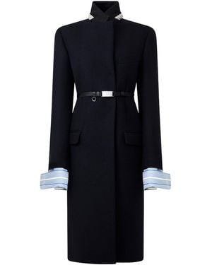 Prada Long Woolblend Coat - Blue