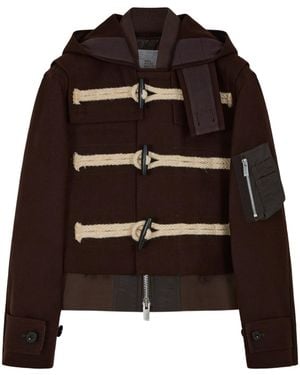 Sacai Toggle-Fastening Hooded Jacket - Black