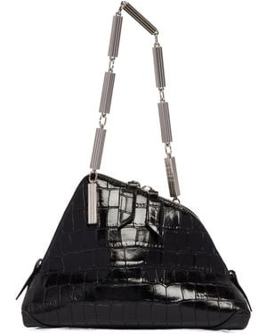 The Attico The La Scala Textured Clutch Bag - Black