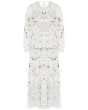 Needle & Thread Tulle Dress With Sequins - White
