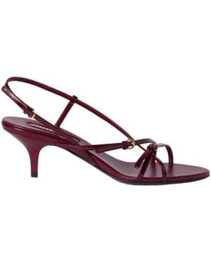Miu Miu 55Mm Patent Leather Sandals - Brown