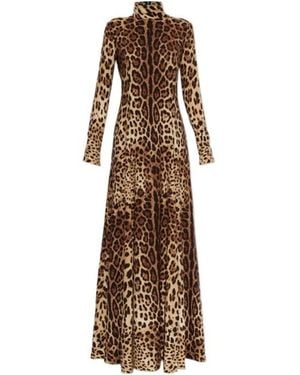 Dolce & Gabbana Animal-Print Maxi Dress - Brown