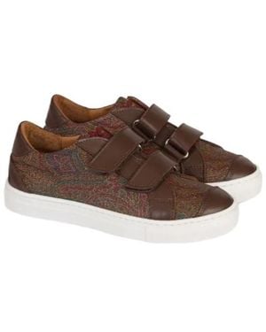 Etro Paisley Jacquard Sneakers - Brown