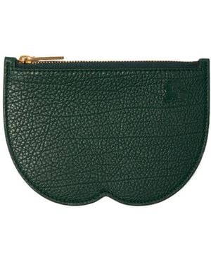 Burberry Small Chess Leather Pouch - Green