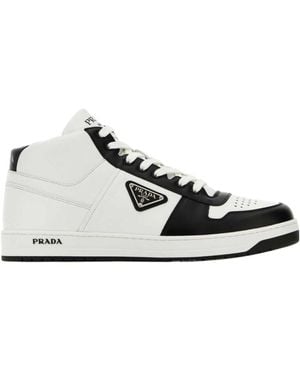 Prada Lace-Up High-Top Shoes - White