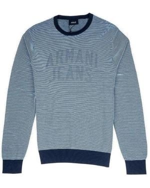 Armani Jeans Logo Jumper - Blue