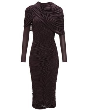 Magda Butrym Draped Cape Midi Dress - Red