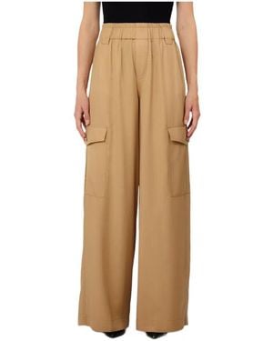 Liu Jo Elasticated Waistband Wide-Leg Pants - Natural