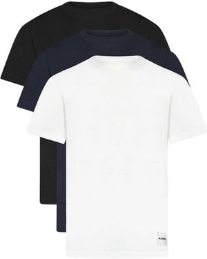 Jil Sander Logo Patch Crewneck T-Shirt (3 Pack) - Black
