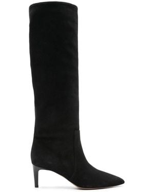 Paris Texas Stiletto 105Mm Suede Boots - Black