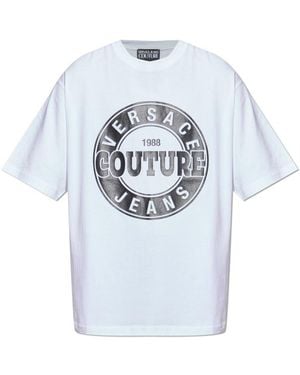 Versace Jeans Couture Couture Logo Printed Crewneck T-Shirt - Grey