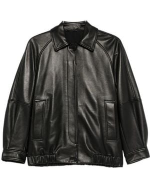 Salvatore Santoro Button-Up Leather Jacket - Black