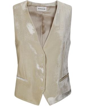 P.A.R.O.S.H. Single-Breasted Velvet Gilet - Grey
