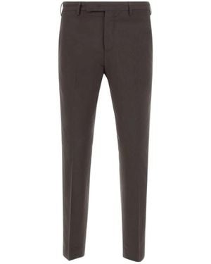 Pt Pantaloni Casual Trousers With Belt Loops - Grey