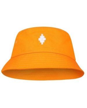 Marcelo Burlon Logo-Embroidered Cotton Sun Hat - Orange