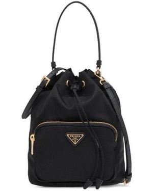 Prada Duet Re-Nylon Bucket Bag - Black