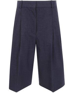 JOSEPH Gabbie Pleated Shorts - Blue