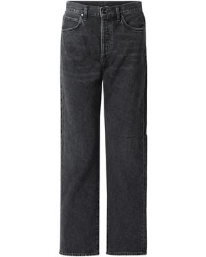 Goldsign The Myra High-Rise Straight-Leg Organic Jeans - Gray