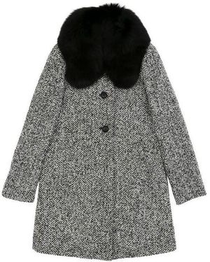 Max Mara Wool-Collar Coat - Grey