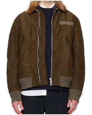 Sacai Treated Nylon Twill Pilot Jacket - Brown