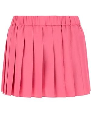 RED Valentino Pleated Elastic-Band Mini Skirt - Pink
