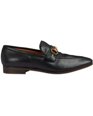 Gucci Horsebit Round Toe Loafers - Black