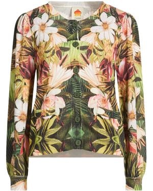 FARM Rio Floral Knit Cardigan - Green