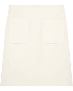 Courreges Mid Satin Patch-Pocket Skirt - White