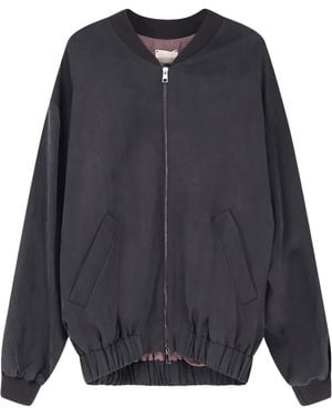 Alysi Zip-Up Bomber Jacket - Blue