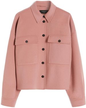 Weekend by Maxmara Buttoned Flap-Pocket Jacket - Pink