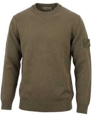 Stone Island Crew-Neck Knit Top - Green