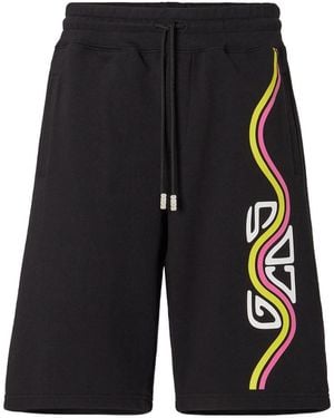 Gcds Logo Printed Drawstring Bermuda Shorts - Black
