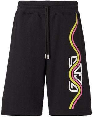 Gcds Logo Printed Drawstring Bermuda Shorts - Black