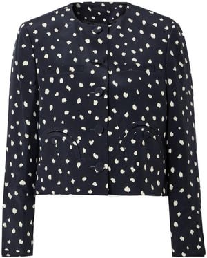 Blazé Milano Shamo Polka-Dot Silk Jacket - Blue