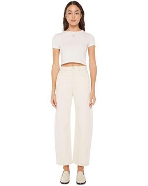 Mother The Half Pipe Ankle Wide-Leg Jeans - White
